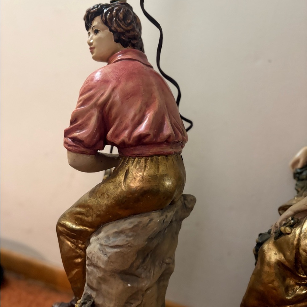 spelter boy lamp - Picture 3 of 5